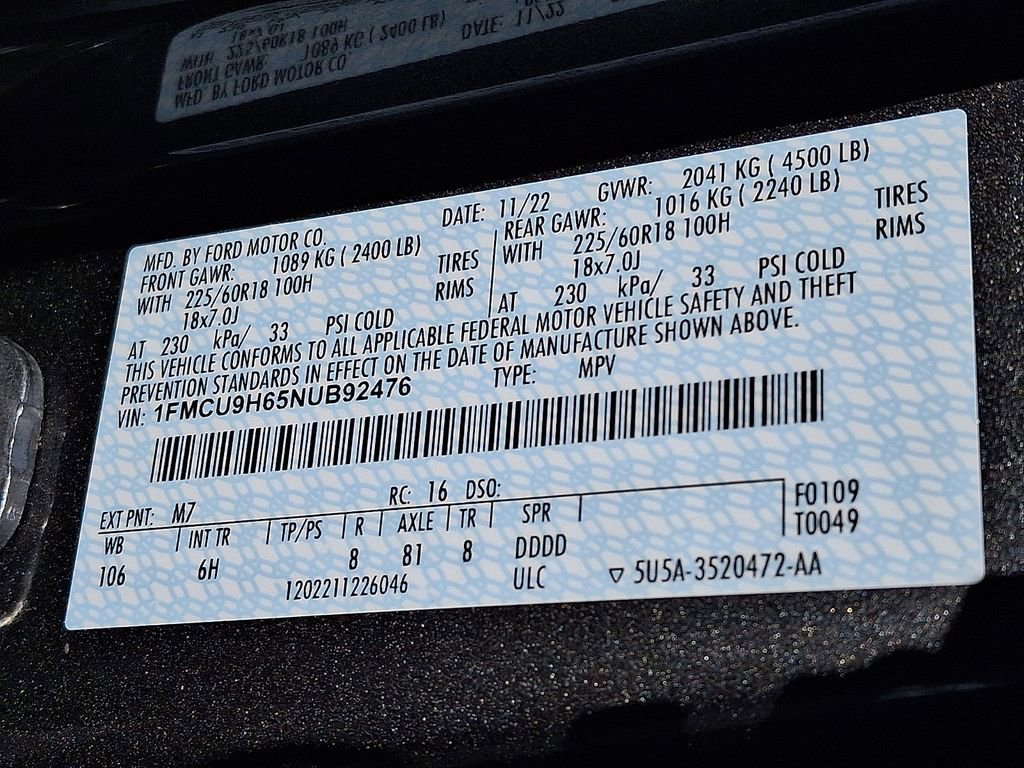 Certified 2022 Ford Escape SEL image 28