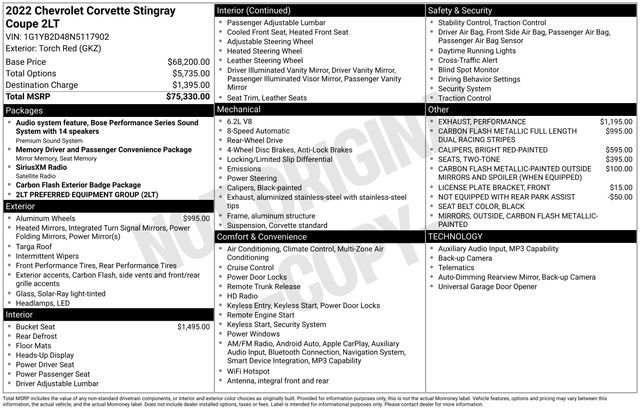 Used 2022 Chevrolet Corvette Stingray Preferred Cpe w/ 2LT image 12