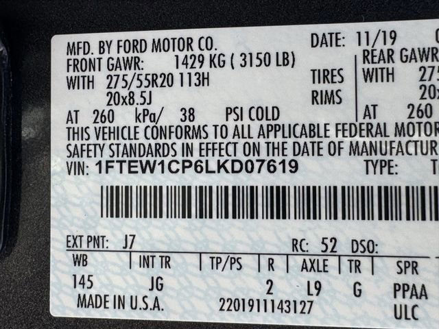 Certified 2020 Ford F150 XL w/ Equipment Group 101A Mid image 31