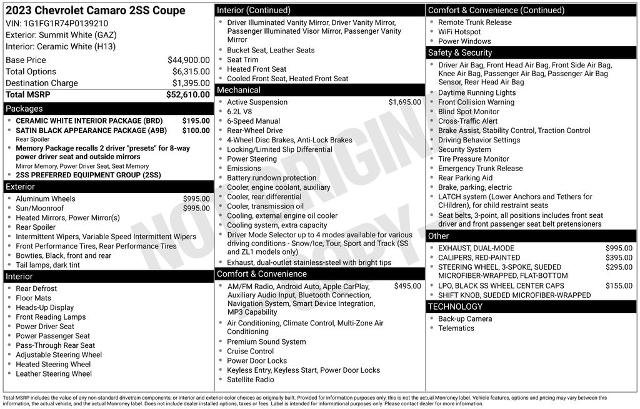 Used 2023 Chevrolet Camaro SS RWD image 29