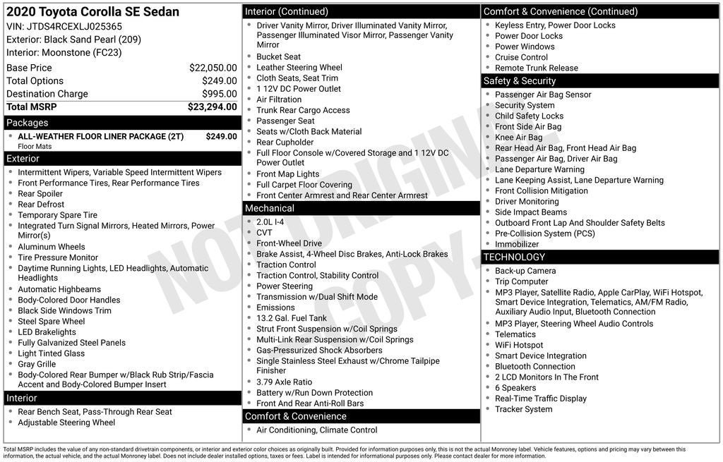Used 2020 Toyota Corolla SE FWD image 34
