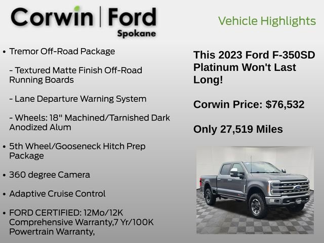Certified 2023 Ford F350 Platinum w/ Tremor Off-Road Package image 12