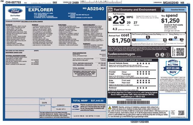 Certified 2021 Ford Explorer XLT AWD/4WD image 37