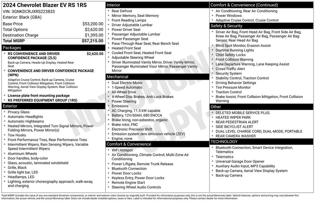 Used 2024 Chevrolet Blazer EV RS AWD/4WD image 3