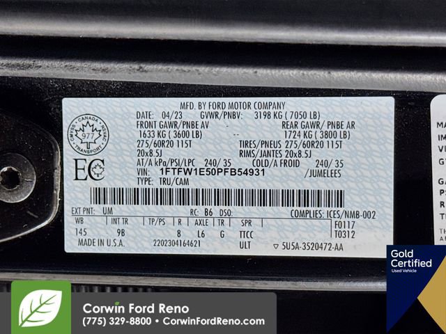 Certified 2023 Ford F150 Platinum w/ Max Trailer Tow Package image 36