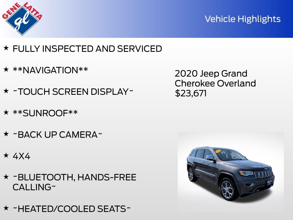 Used 2020 Jeep Grand Cherokee Overland AWD/4WD image 33