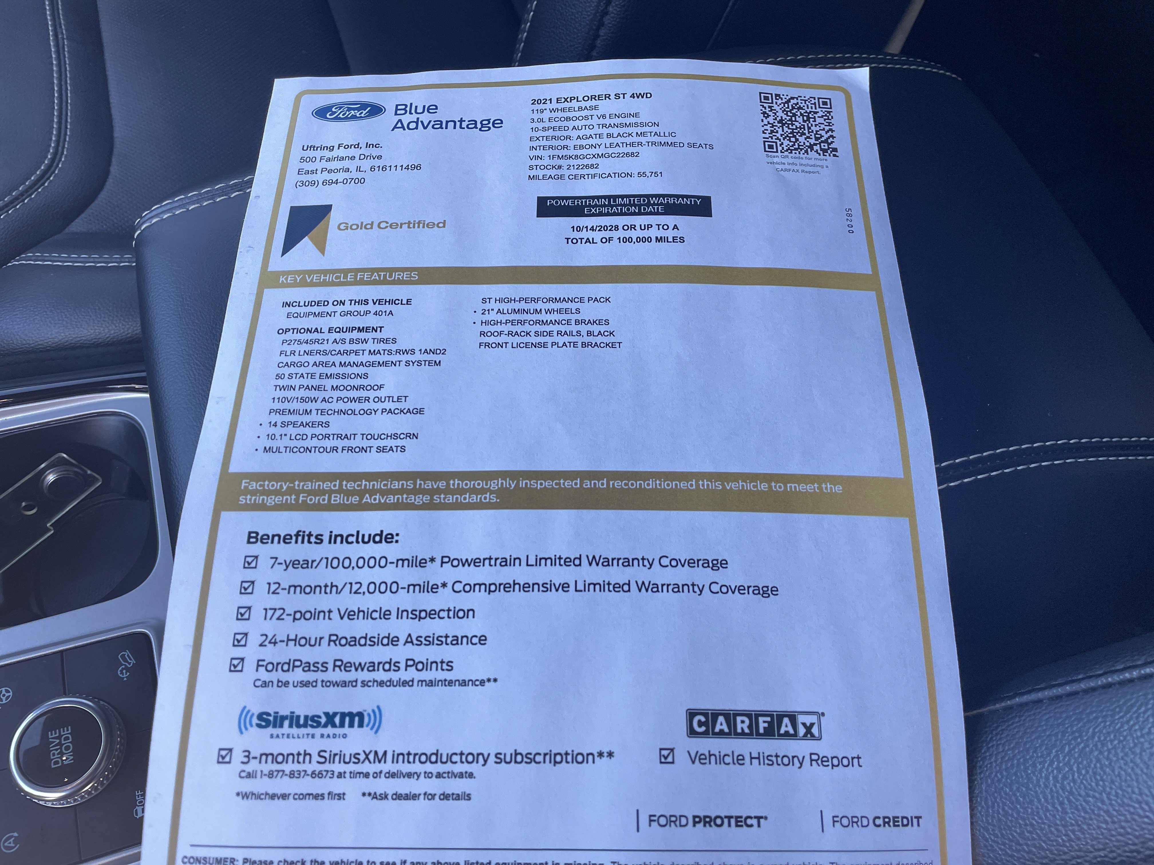 Certified 2021 Ford Explorer ST w/ Equipment Group 401A image 24