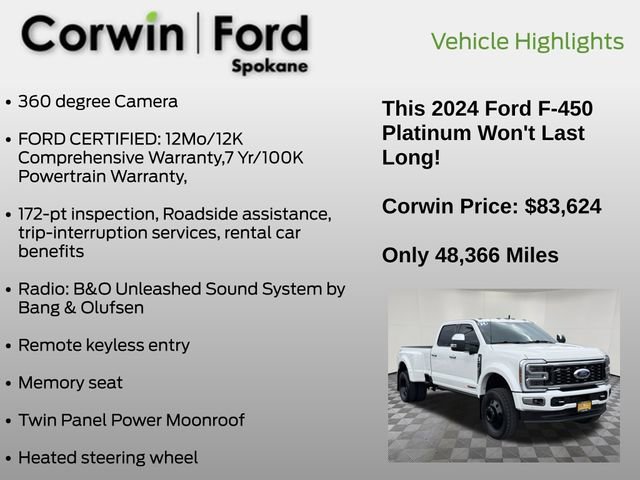 Certified 2024 Ford F450 Platinum w/ FX4 Off-Road Package AWD/4WD image 12