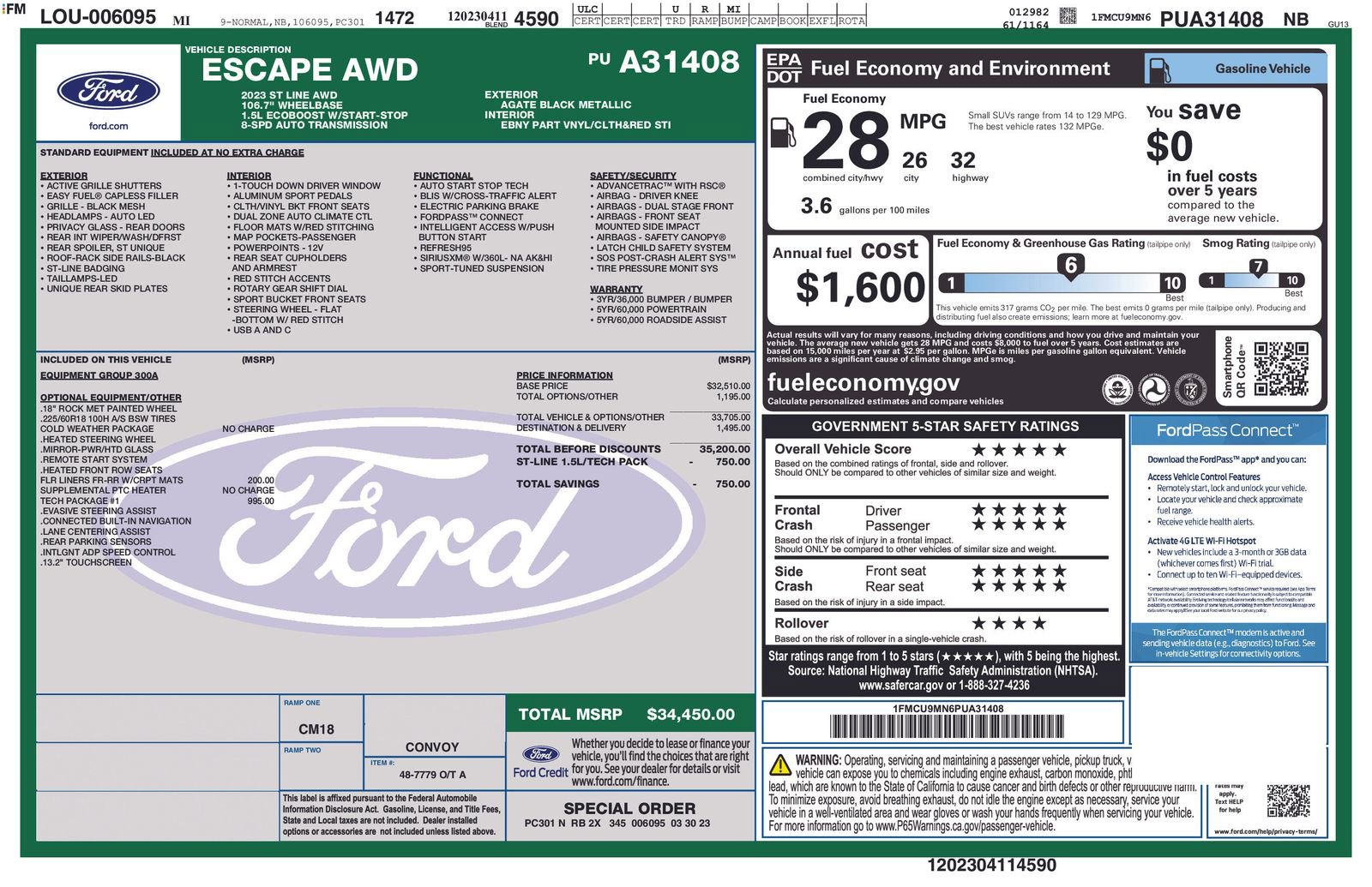 Certified 2023 Ford Escape ST-Line w/ Tech Pack #1 image 4