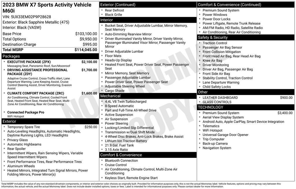Used 2023 BMW X7 M60i w/ Executive Package AWD/4WD image 41