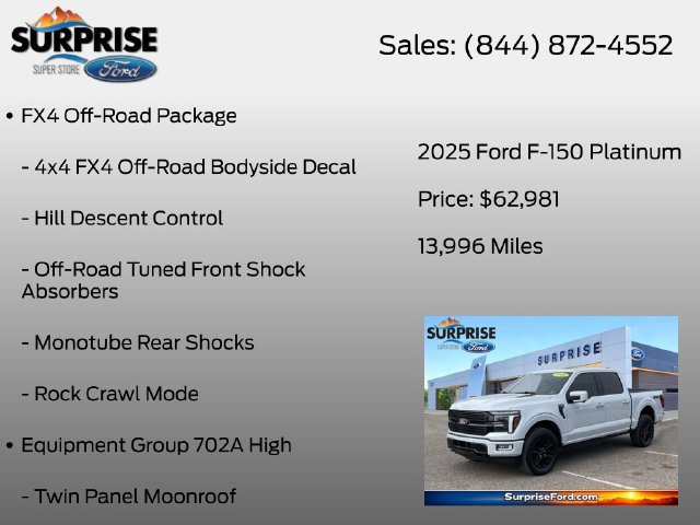 Certified 2025 Ford F150 Platinum w/ Equipment Group 702A High AWD/4WD image 7