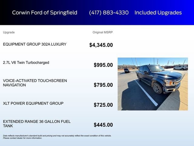 Certified 2020 Ford F150 XLT w/ Equipment Group 302A Luxury image 5