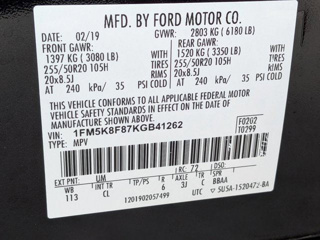 Certified 2019 Ford Explorer Limited w/ Class III Trailer Tow Package AWD/4WD image 33