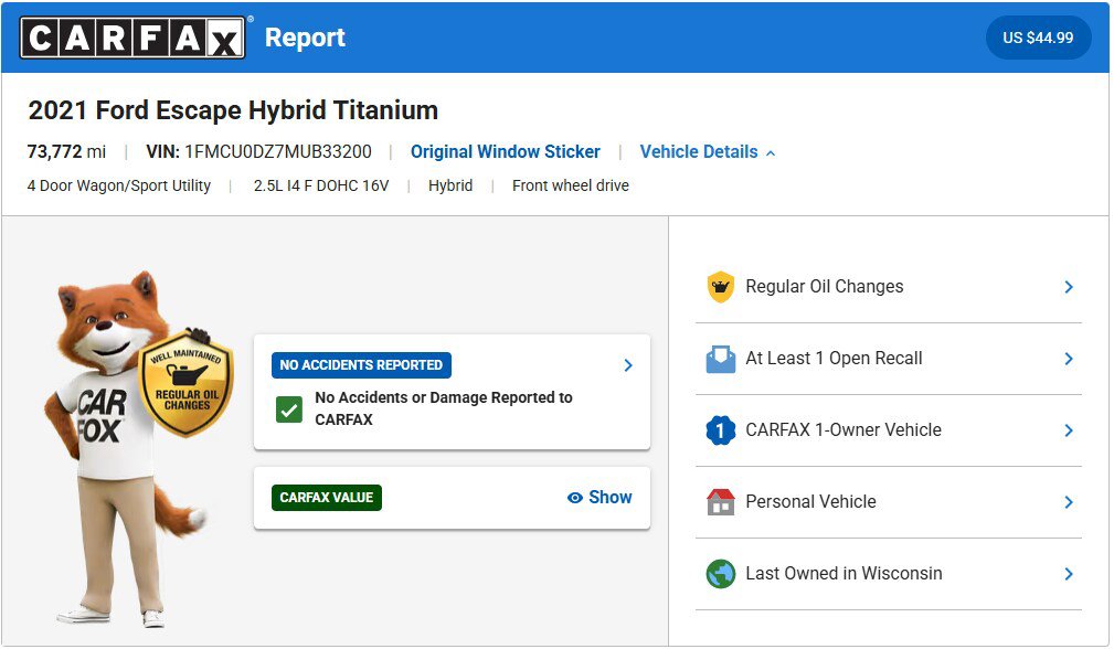 Certified 2021 Ford Escape Titanium FWD image 2