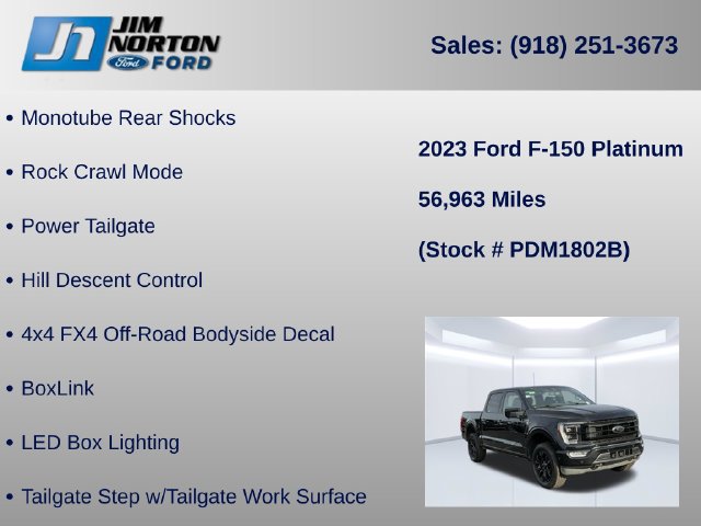Certified 2023 Ford F150 Platinum w/ Equipment Group 701A High AWD/4WD image 40