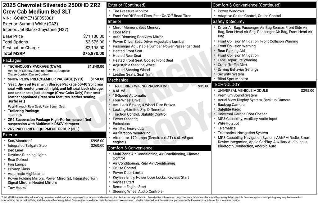 Used 2025 Chevrolet Silverado 2500 ZR2 w/ Technology Package AWD/4WD image 36