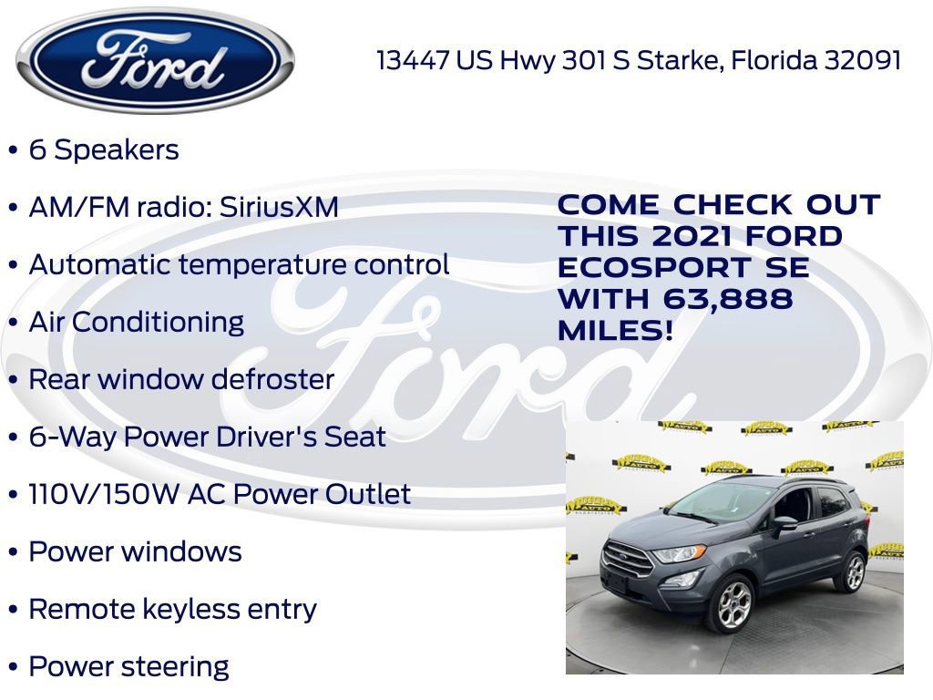 Certified 2021 Ford EcoSport SE w/ SE Convenience Package image 32