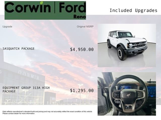 Certified 2023 Ford Bronco Outer Banks w/ Sasquatch Package AWD/4WD image 3