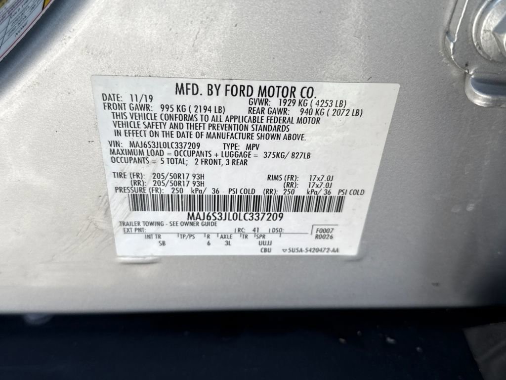 Certified 2020 Ford EcoSport SES w/ SES Black Appearance Package image 17