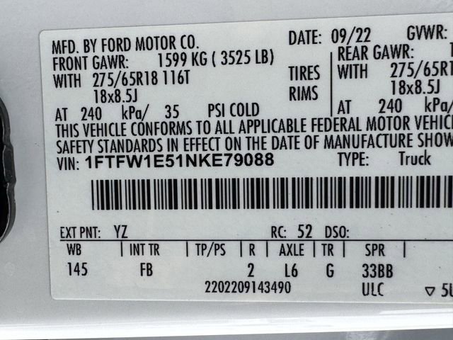 Certified 2022 Ford F150 XLT w/ Equipment Group 302A High AWD/4WD image 34