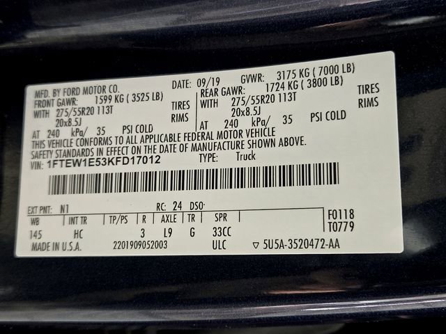 Certified 2019 Ford F150 Lariat w/ Equipment Group 502A Luxury image 29