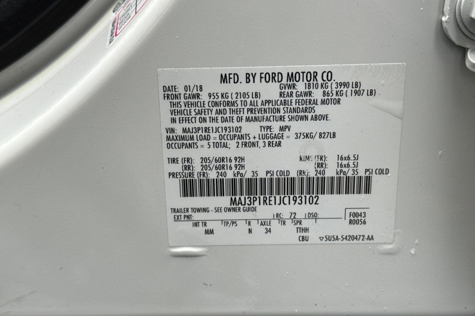 Certified 2018 Ford EcoSport S image 27