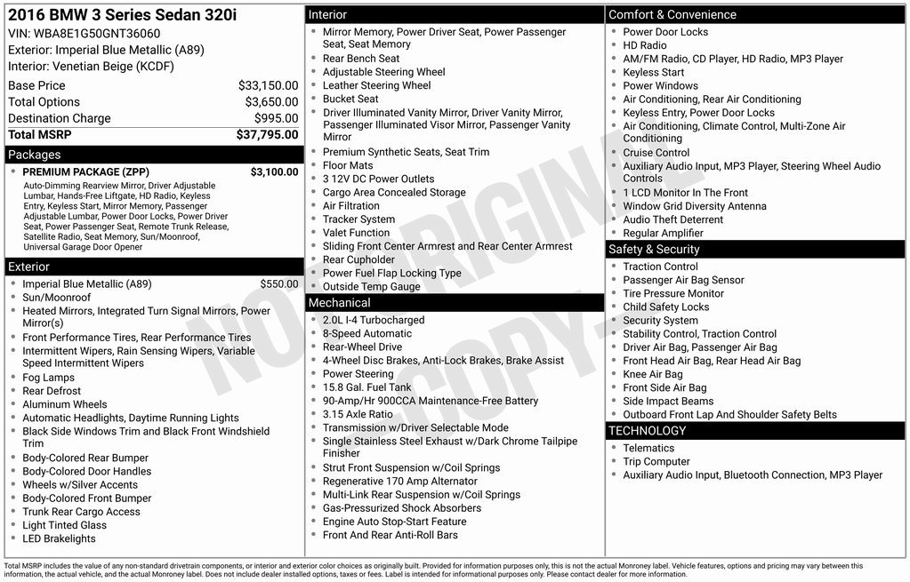 Used 2016 BMW 320i Sedan