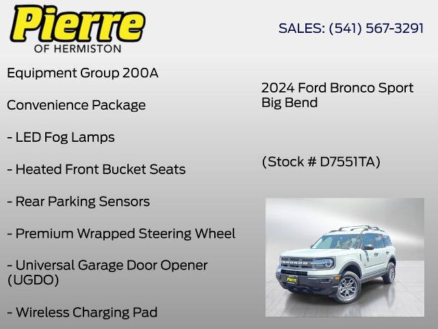 Certified 2024 Ford Bronco Sport Big Bend w/ Convenience Package AWD/4WD image 7