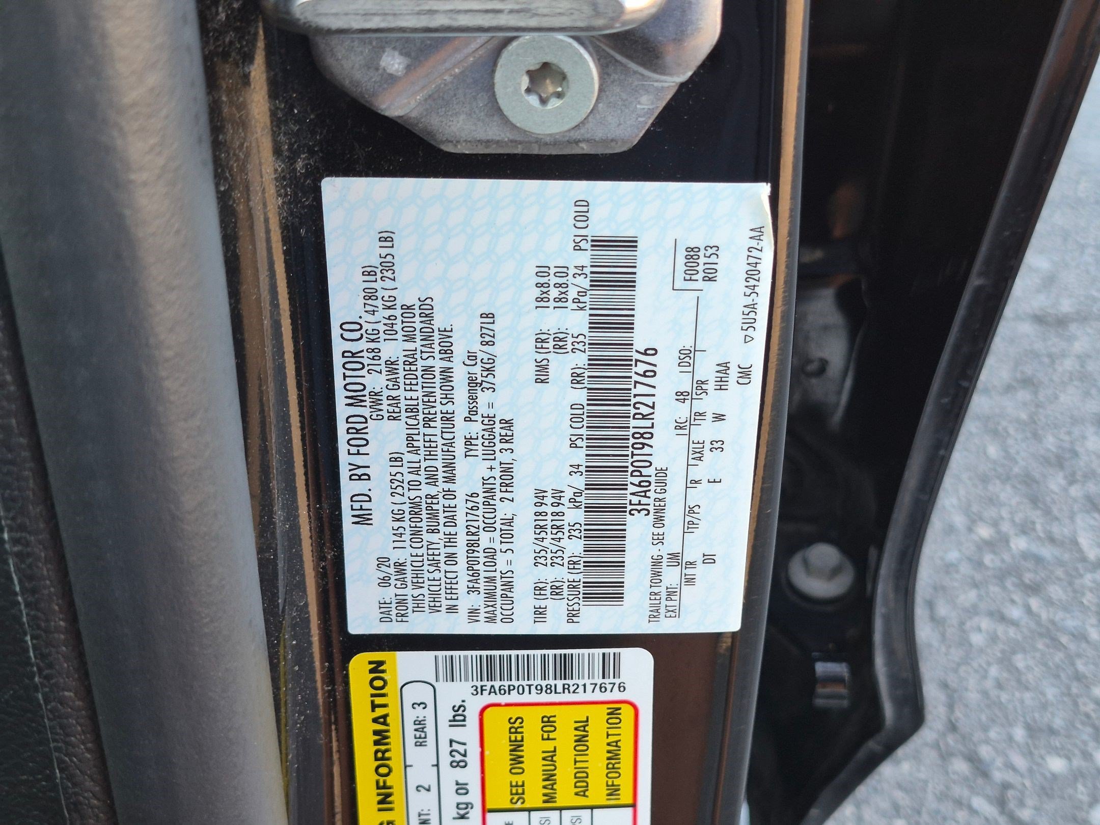 Certified 2020 Ford Fusion SE AWD/4WD image 35