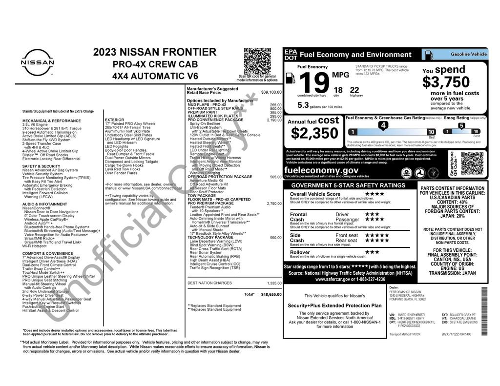 Used 2023 Nissan Frontier PRO-4X w/ Pro-4X Premium Package AWD/4WD image 8