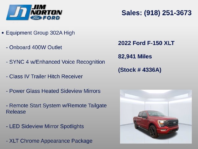 Certified 2022 Ford F150 XLT w/ Equipment Group 302A High AWD/4WD image 8