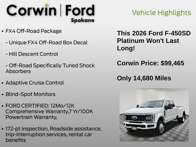 Certified 2026 Ford F450 Platinum w/ FX4 Off-Road Package AWD/4WD image 7