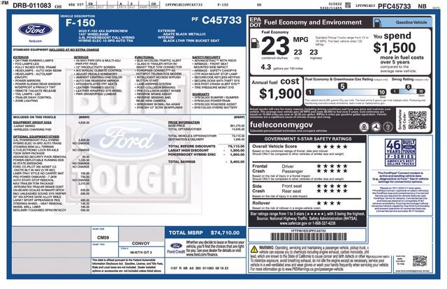 Certified 2023 Ford F150 Lariat w/ Equipment Group 502A High AWD/4WD image 37