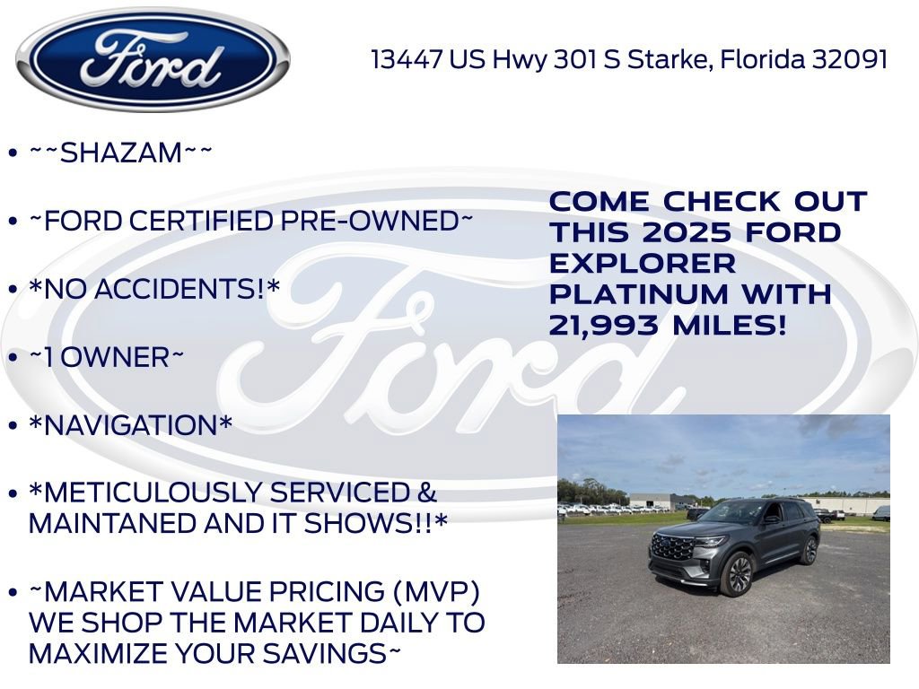 Certified 2025 Ford Explorer Platinum w/ LUX Leather Package AWD/4WD image 6