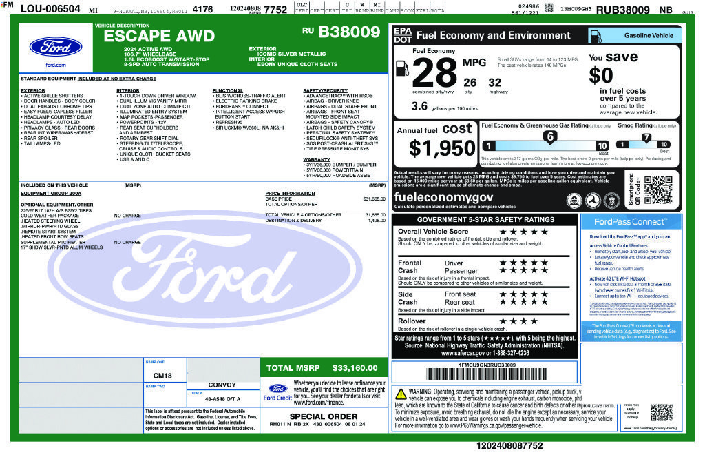 Certified 2024 Ford Escape Active AWD/4WD image 13
