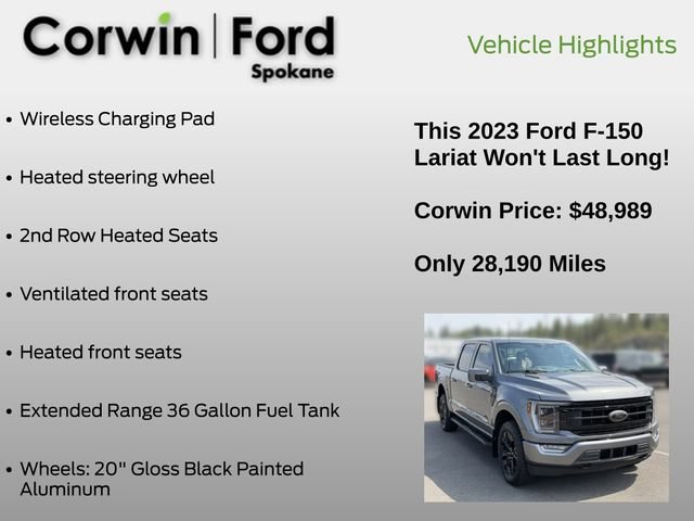 Certified 2023 Ford F150 Lariat w/ Equipment Group 502A High AWD/4WD image 31