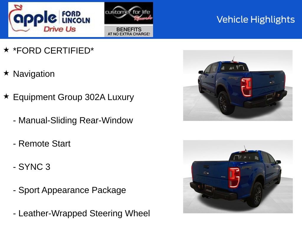 Certified 2019 Ford Ranger XLT w/ Equipment Group 302A Luxury image 10