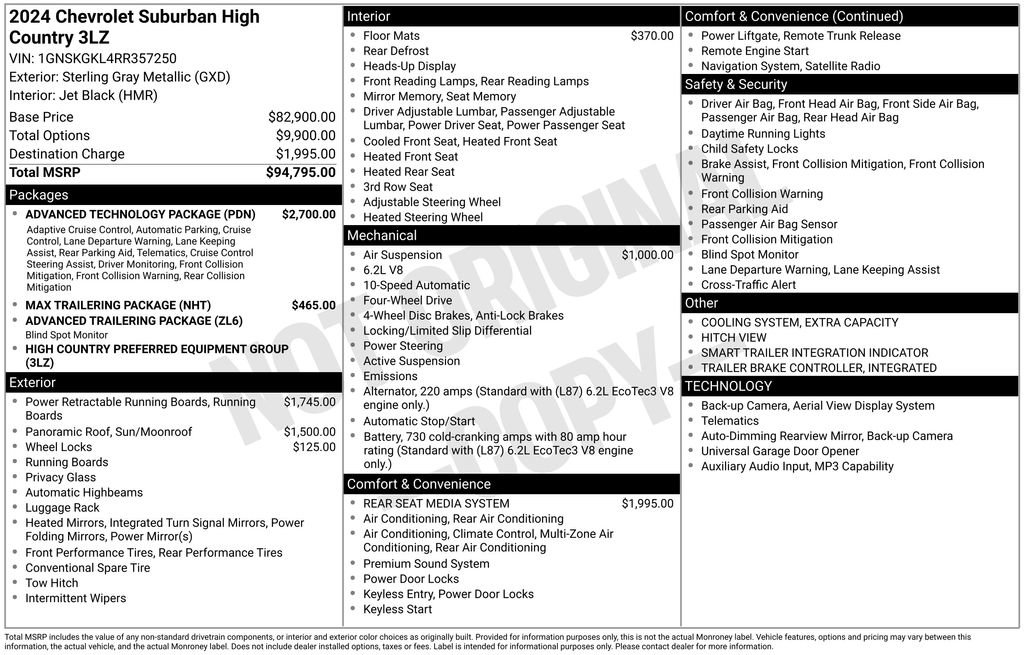 Used 2024 Chevrolet Suburban High Country w/ Advanced Technology Package AWD/4WD image 27