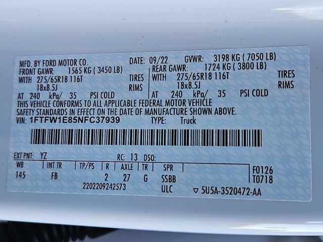 Certified 2022 Ford F150 XLT w/ Equipment Group 302A High AWD/4WD image 28