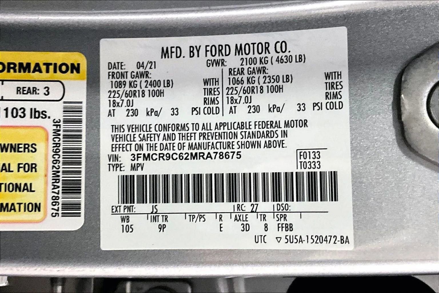 Certified 2021 Ford Bronco Sport Outer Banks image 32