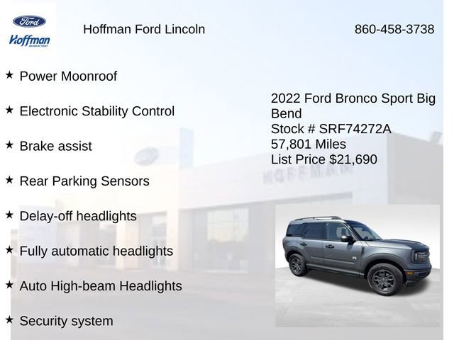 Certified 2022 Ford Bronco Sport Big Bend w/ Convenience Package image 30