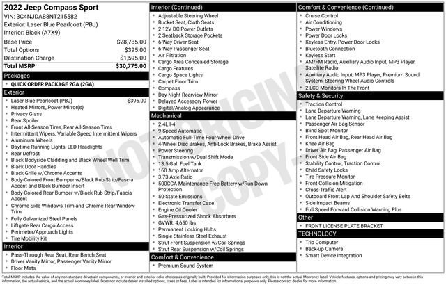 Used 2022 Jeep Compass Sport image 36