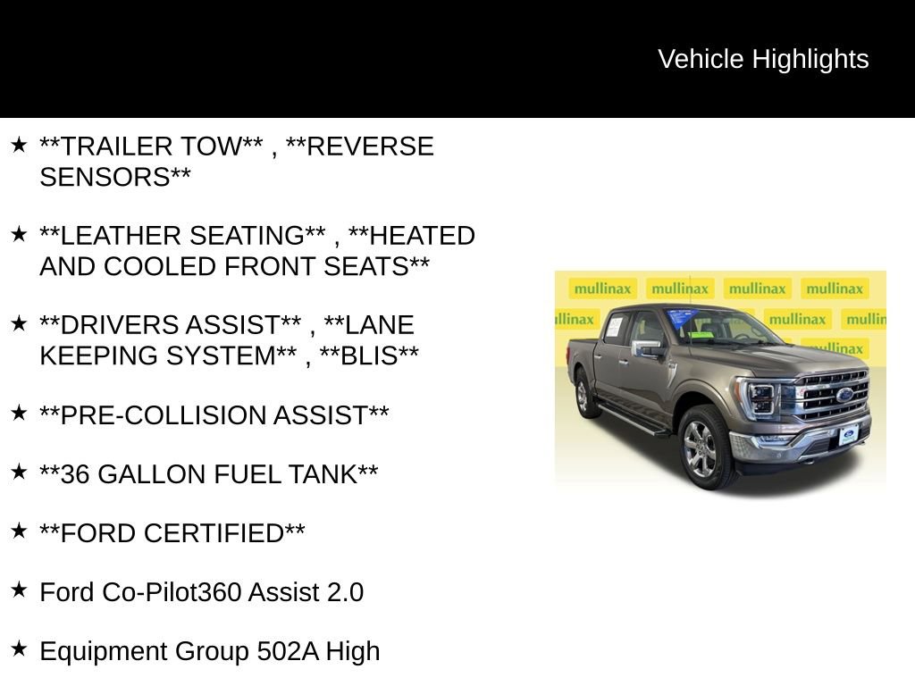 Certified 2023 Ford F150 Lariat w/ Equipment Group 502A High AWD/4WD image 12