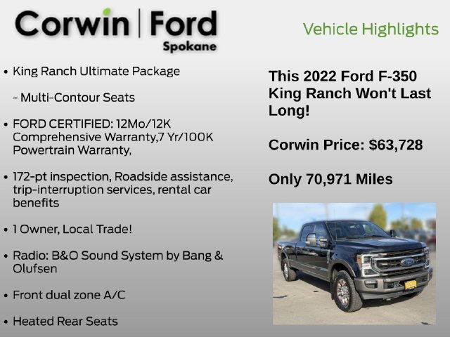 Certified 2022 Ford F350 King Ranch w/ King Ranch Ultimate Package AWD/4WD image 13