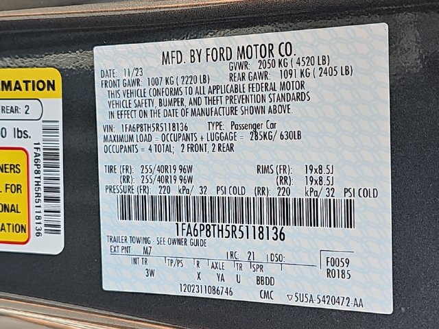 Certified 2024 Ford Mustang Premium RWD image 35