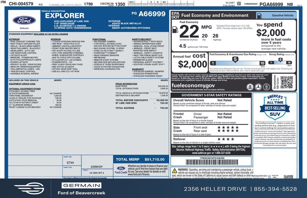 Certified 2023 Ford Explorer ST-Line w/ Class IV Trailer Tow Package image 30