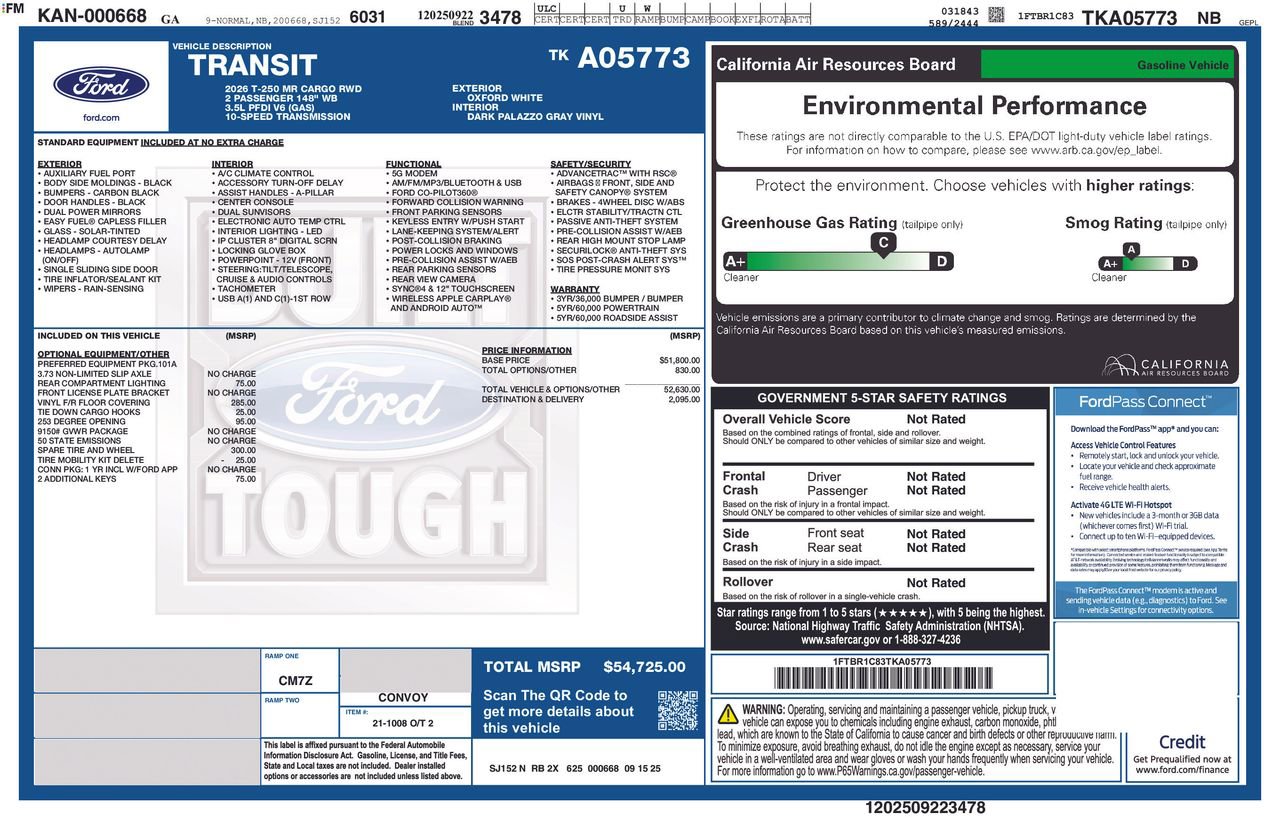 Certified 2026 Ford Transit 250 148 Medium Roof RWD image 35