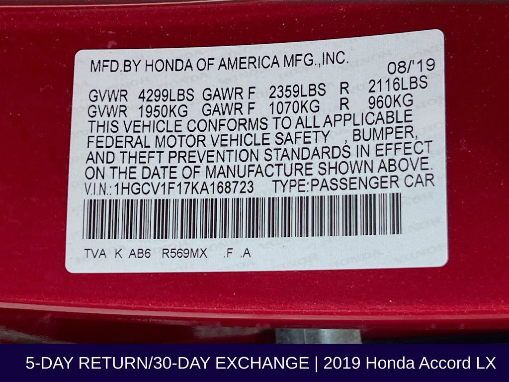 Used 2019 Honda Accord LX image 32