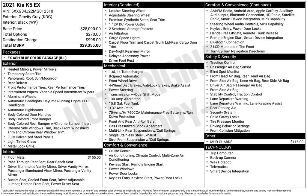 Used 2021 Kia K5 EX image 3