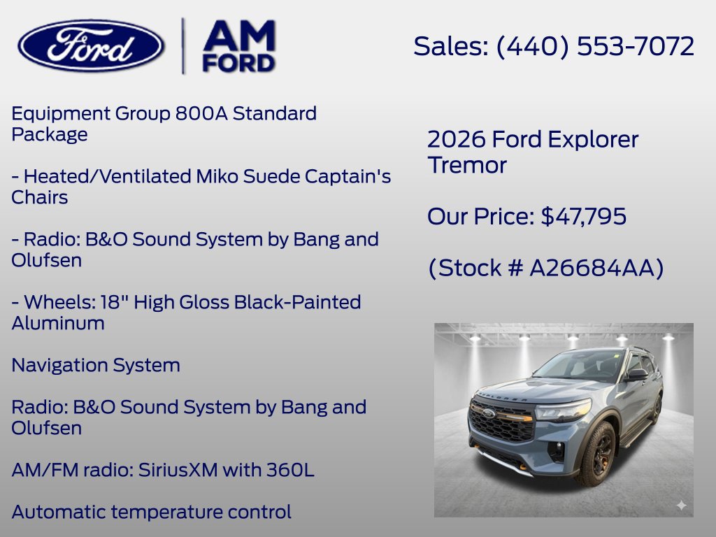 Certified 2026 Ford Explorer Tremor w/ Tremor Convenience Package AWD/4WD image 8